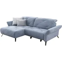 Moderano Ecksofa, Blau, Textil, 2-Sitzer, Ottomane links, L-Form, 262x173 cm, Lederauswahl, Stoffauswahl, Rücken echt, Wohnzimmer, Sofas & Couches, Wohnlandschaften, Ecksofas