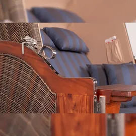 Mr. Deko bene living Strandkorb Komplettset Schaalsee Mahagoni PE grau Modell 582