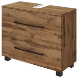 Lomadox Waschbeckenschrank 70 cm Wotaneiche Nb. B/H/T: 70/58/35 cm braun