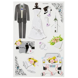 HobbyFun Sticker Hochzeit II, (12-tlg), 3D, 12 Stück
