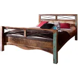 Massivmoebel24 Altholz Bett 180 x 200 cm Mehrfarbig