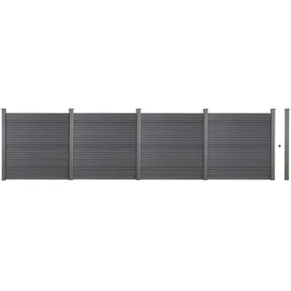 Home Deluxe WPC-Sichtschutzzaun Callado 4 Elemente 185 cm x 714 cm Anthrazit