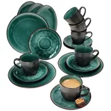 Mambocat Reactive Glaze Green Kaffeeservice 18-tlg. mintgrün
