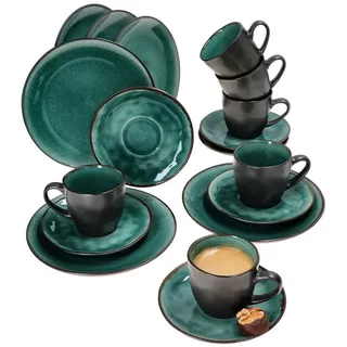 Mambocat Reactive Glaze Green Kaffeeservice 18-tlg. mintgrün