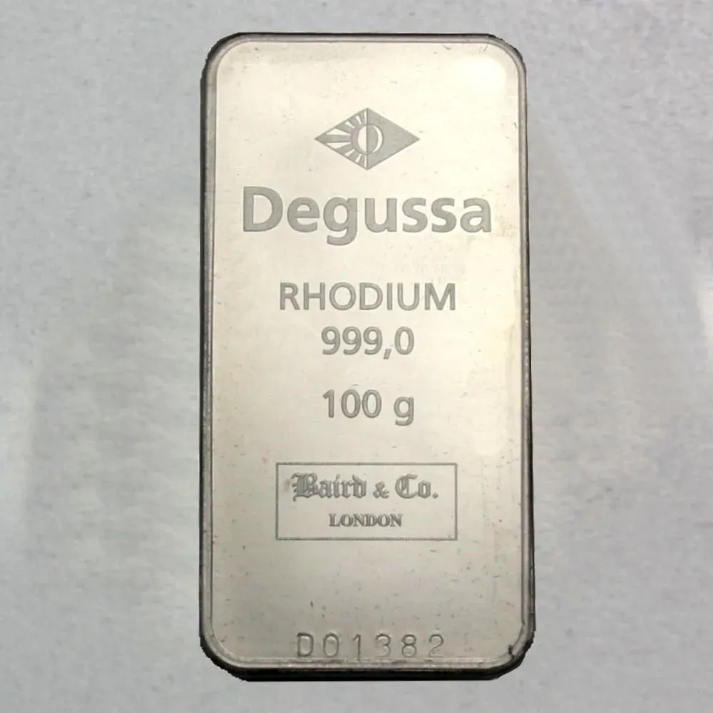 Rhodiumbarren 100g (999 Rh), geprägt