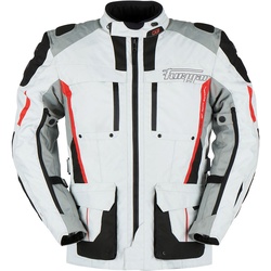 Furygan Brevent 3in1, Textiljacke wasserdicht - Hellgrau/Grau/Schwarz/Rot - XXL