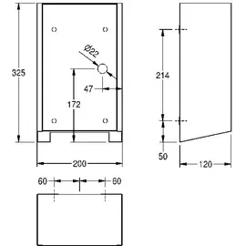 KWC AR Händetrockner, EXOS, IR, Edelstahl, 200x325x120 mm, Front ESG weiß, 230 VAC,