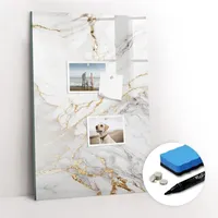 Tulup Magnettafel, Gold, Weiß, Glas, 60x40x0.4 cm, Dekoration, Magnettafeln