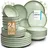 PURE LIVING INTERIOR DESIGN Rustic Tafelservice 24-tlg. 6 Personen mintgrün