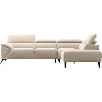 Nicoletti Home Ecksofa, Breite 287 cm, verstellbare Kopfstütze, Ottomane links oder rechts, grau