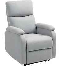 Homcom Relaxsessel, Fernsehsessel mit Liegefunktion, Gepolstert TV-Sessel mit Leinenoptik, Liegesessel mit Taschenfederkern, Ruhesessel bis 150 kg belastbar für Wohnzimmer, Sessel, Relaxsessel