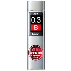 Pentel Ain Stein C273 Feinminen-Bleistiftminen schwarz B 0,3 mm, 15 St.