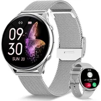 Fanttik Smartwatch Damen mit Telefonfunktion Smartwatch (3.53 cm/1,39 " Zoll, HD Touchscreen) Fitness Tracker Uhr mit 120+Sportmodi, mit 2 Kombinationen von Armbändern, Fitnesstracker mit IP68/Herzfrequenz/SpO2/BlutdruckEchtzeitüberwachung silberfarben