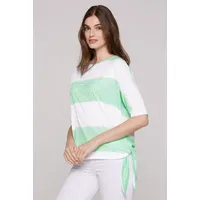 Soccx Damen Oversized T-Shirt mit Streifen-Design Leafy Mint, XL/XXL
