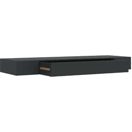vidaXL Schweberegal mit Schublade 80 x 25 x 8 cm Schwarz