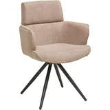 Livetastic Armlehnstuhl, Taupe, Metall, Textil, Drehkreuz, 62x89x62 cm, Esszimmer, Stühle, Esszimmerstühle, Armlehnenstühle