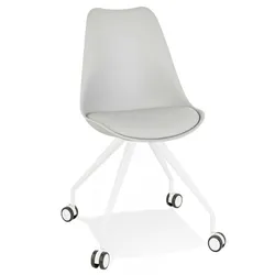 Bürostuhl SKIN aus Metall & Kunststoff | Bürostuhl mit Rollen für optimalen Komfort | Ergonomischer Arbeitsstuhl mit hoher Rückenlehne | Kadima Design
