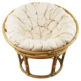 FRANK FLECHTWAREN Rattan Sessel rund Relaxsessel Papasan, 3-teilig Ø 90 x 50 cm, Fuß Ø 65 x 31 cm,