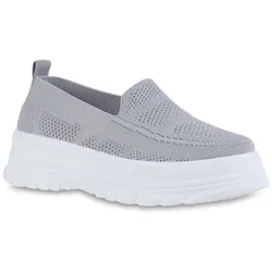 Damen Slip Ons in Grau
