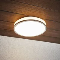 LINDBY LED-Deckenleuchte Lyss, Ø 28 cm, chromfarben, IP44