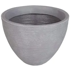 Rillentopf rund 40cm Grau Blumenschale Pflanzkübel Blumentopf Blumenkübel Topf Grau 40