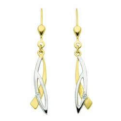 Paar Ohrhänger ADELIA ́S "Damen Goldschmuck", gold, Ohrringe, Damen, Damen, Gelbgold 333, 333 Gold mit Zirkonia Goldschmuck für Damen