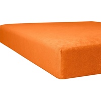 Spannbettlaken Flausch-Frottee, Kneer, Frottee, Gummizug: rundum, (1 Stück), flauschig orange 90-100 cm x 190-200 cm