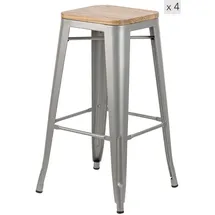 Möbel Kraft Barhocker 4er-Set 43 x 75 cm Grau