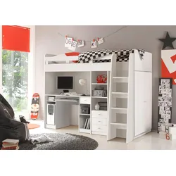 Hochbett in Weiss 'Unit'