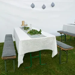 DuneDesign FILZ Set 2x Bierbank Auflage zum Wenden 220cm plus 12x Bodenschoner