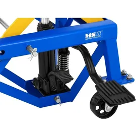 MSW Hebebühne Stahl 35-87 cm blau mit Rollen 150 kg