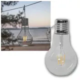 Star Trading Solar LED-Hängedekoration Fille Glas 18 cm hoch inkl. Dämmerungssensor transparent