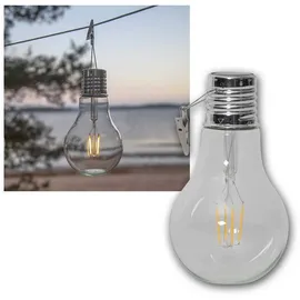 Star Trading Solar LED-Hängedekoration Fille Glas 18 cm hoch inkl. Dämmerungssensor transparent