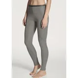 CALIDA Leggings "True Confidence", Damen, Gr. XXS (32/34), N-Gr, grau (platin melé), Feinripp, Obermaterial: 70% Wolle, 30% Seide, unifarben, normal lang, Hosen Leggings, wärmend, elastisch, Feinripp-Qualität, atmungsaktiv, weich