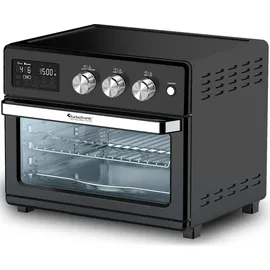 TURBO TRONIC TurboTronic digitaler Heißluftofen - XXL 32 Liter mit Drehspieß für Hähnchen 5 in1 Mini Backofen, Dörrer & Power Heißluftfritteuse Airfryer ab 25°C