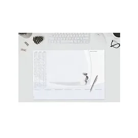 Sigel Schreibtischunterlage Harmonie 2026/2027/2028 weiß/grau Papier 59,5 x 41,0 cm, 30 Blatt