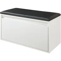 [en.casa] Sitzbank Degerfors 80x39x45 cm Weiß/Schwarz