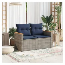 vidaXL Gartensofa 2-Sitzer grau