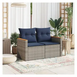 vidaXL Gartensofa 2-Sitzer grau