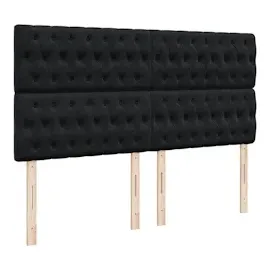 vidaXL Boxspringbett mit Matratze Schwarz 180x200 cm Stoff