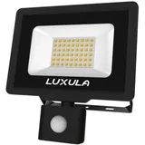 LUXULA LED Fluter mit Bewegungsmelder 50W Strahler 4000K Neutralweiß 5000lm Außenstrahler Schwarz IP65