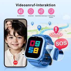 Onestyle SMW-Kids Smartwatch für Kinder mit LBS-Tracking, GPS, AGPS, 4G, SOS, HD Videoanruf, Kamera, 1,4" IPS-Farb-HD-Display , IPX7, schwarz