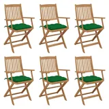 vidaXL Klappbare Gartenstühle 48,2 x 57 x 91 cm grün 6 St.