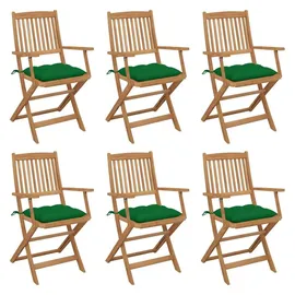 vidaXL Klappbare Gartenstühle 48,2 x 57 x 91 cm grün 6 St.