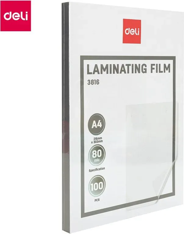 Deli Laminierfolien, Dokumentenschutz, Briefgröße, Durchsichtig, 1-Pack