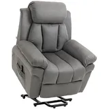 Homcom Sessel mit Aufstehhilfe, Polyester, Schaumstoff, Stahl