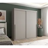 home collective Schwebetürenschrank 180 x 200 x 62 cm Grau/Schwarz