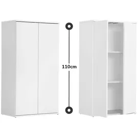 mokebo mokebo® Mehrzweckschrank Weiß Holzwerkstoff, 2 Fächer, 60x110x34 cm Schlafzimmer, Kleiderschränke, Mehrzweckschränke