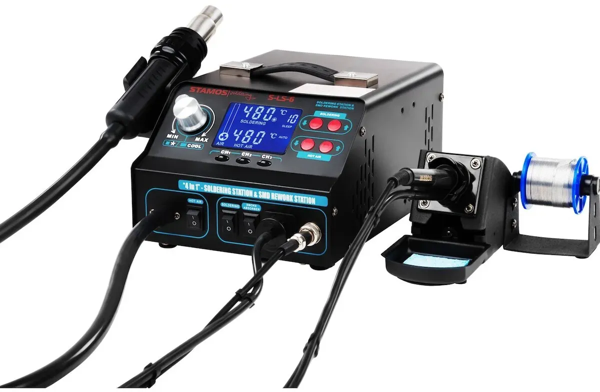 Stamos Germany Stamos Soldering Set Lötstation mit Lötrauchabsaugung + Zubehör