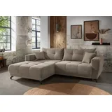 MID.YOU Eckcouch Cord 4-Sitzer Graubraun
